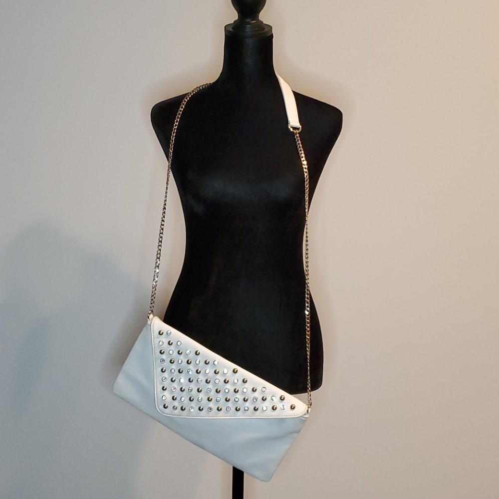 White Studded Crossbody Purse